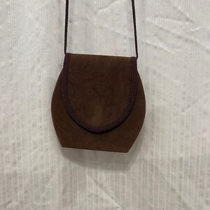 Vintage Brown Suede Mini Shoulder Bag